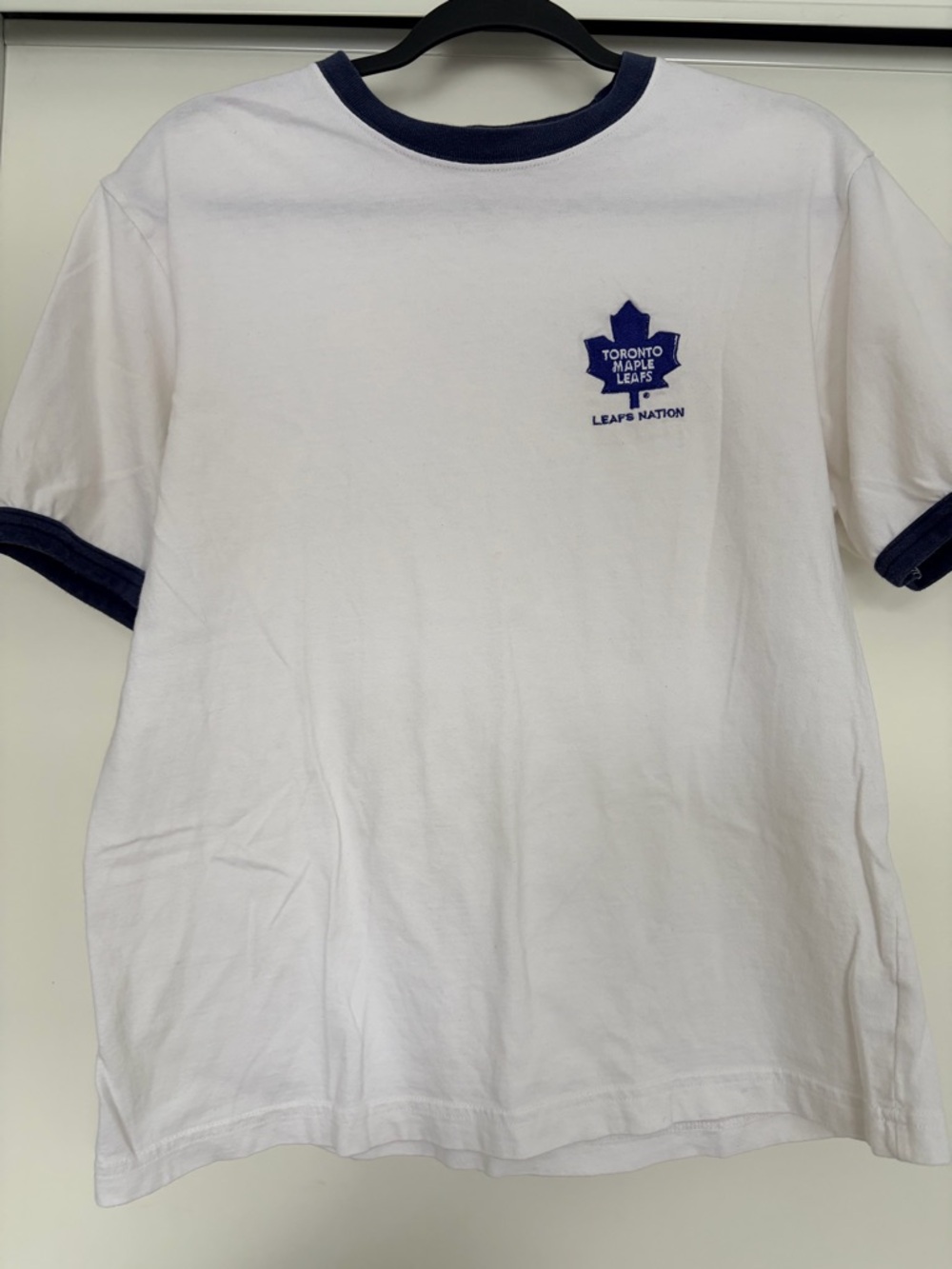 Vintage Toronto Maple Leafs White & Navy Ringer T-Shirt